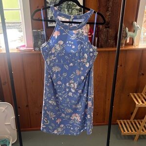 LOFT Blue Floral Mini Dress